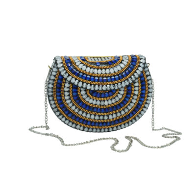 Royal Blue Beaded Clutch