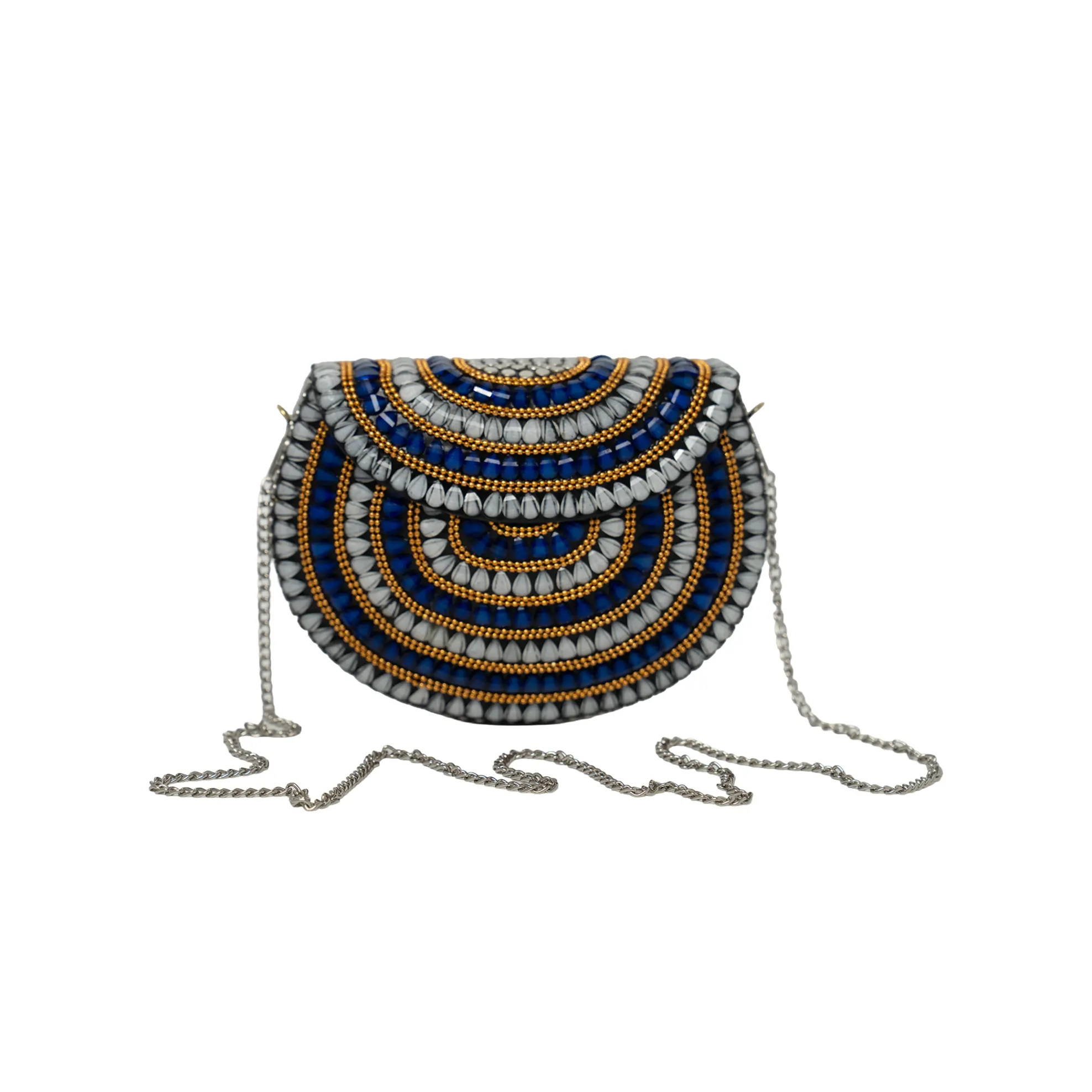 Royal Blue Beaded Clutch