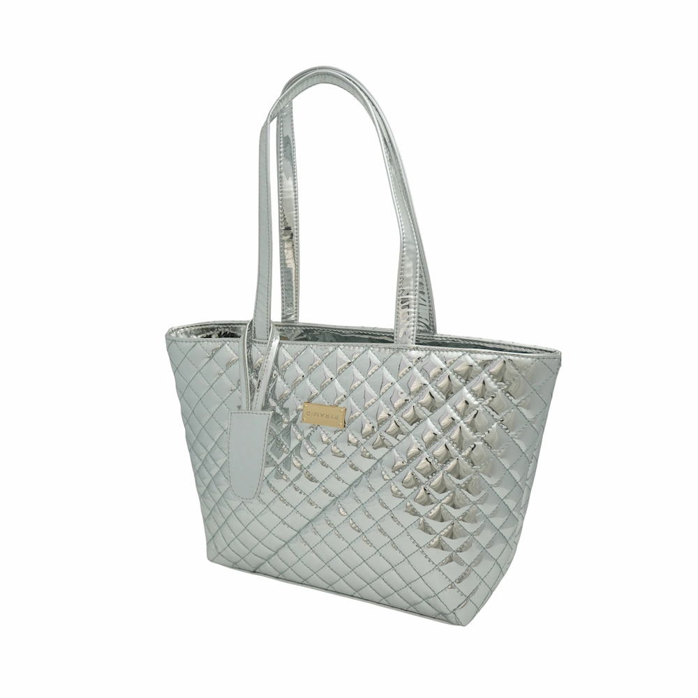 Silver Avella Quilted Tote Bag