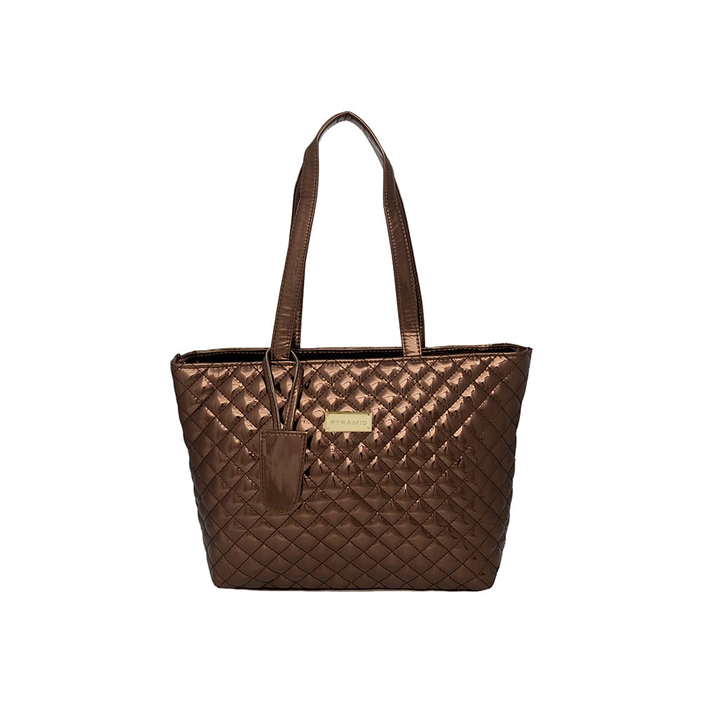 Mocha Avella Quilted Tote Bag
